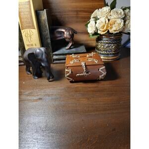 Vintage Handmade Bamboo & Rattan Trinket Box – Mid-Century Boho Folk Art